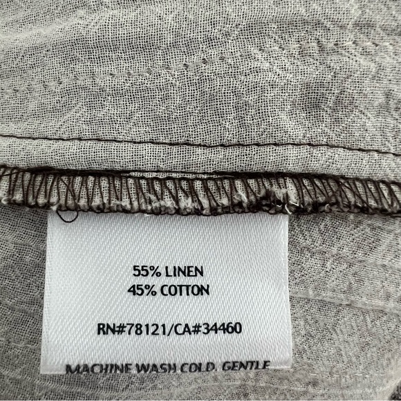 Eileen Fisher tan linen blend open front jacket tie front Sz XL - Picture 5 of 10